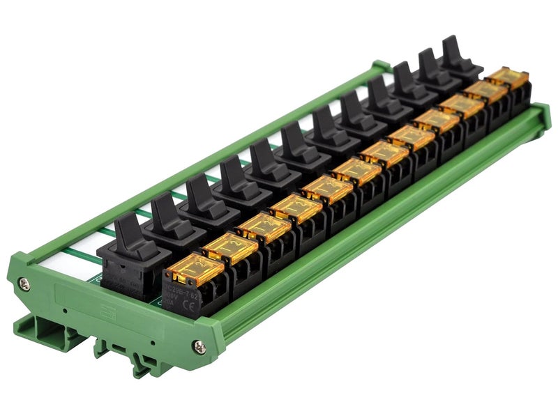 HCDC DIN Rail Mount Paddle Rocker Switch Module, 10Amp 250VAC / 50VDC (12 Channel) - Image 2